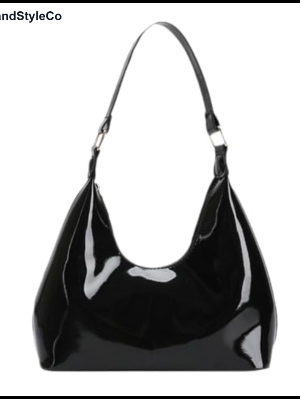 Patent Leather Hobo Bag Crescent Shoulder Bag Small Tote Satchel Purse